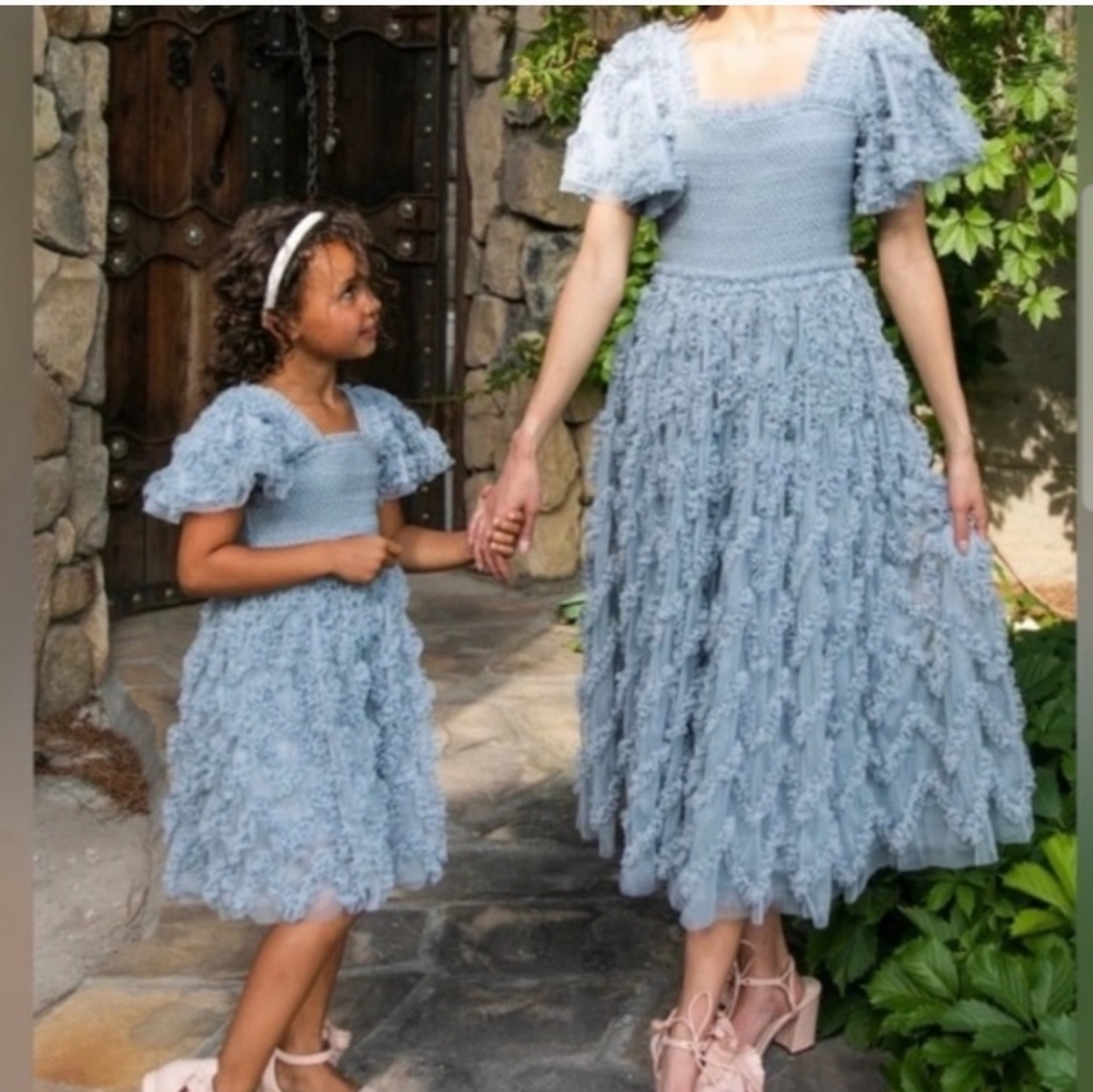 Ivy City Co Light Blue Lace Midi Dress - Picture 4 of 13